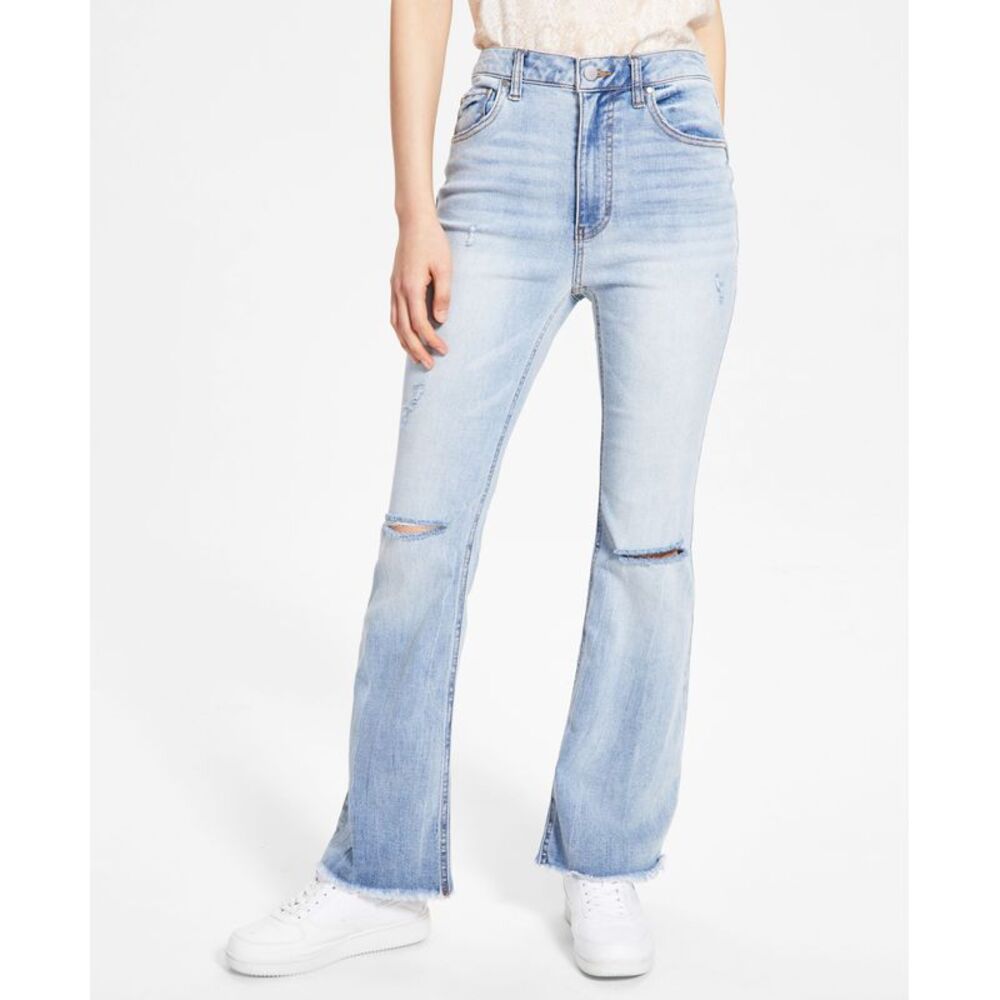 Tinsel Petite High Rise Distressed Flare Jeans